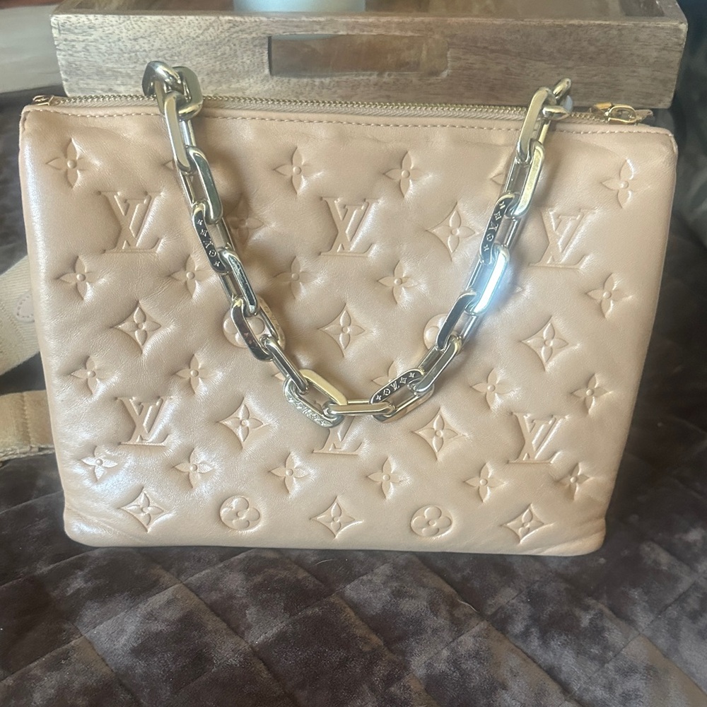 Louis Vuitton Beige Quilted Shoulder Bag